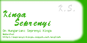 kinga seprenyi business card